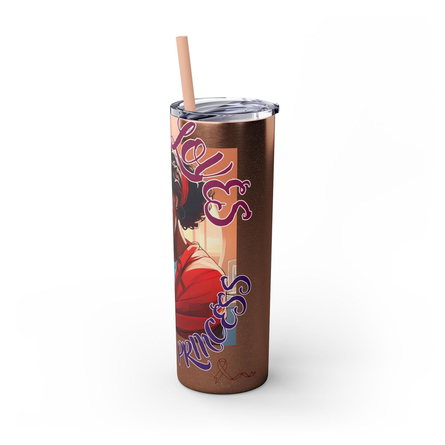 Mommy Loves: Skinny Tumbler with Straw, 20oz