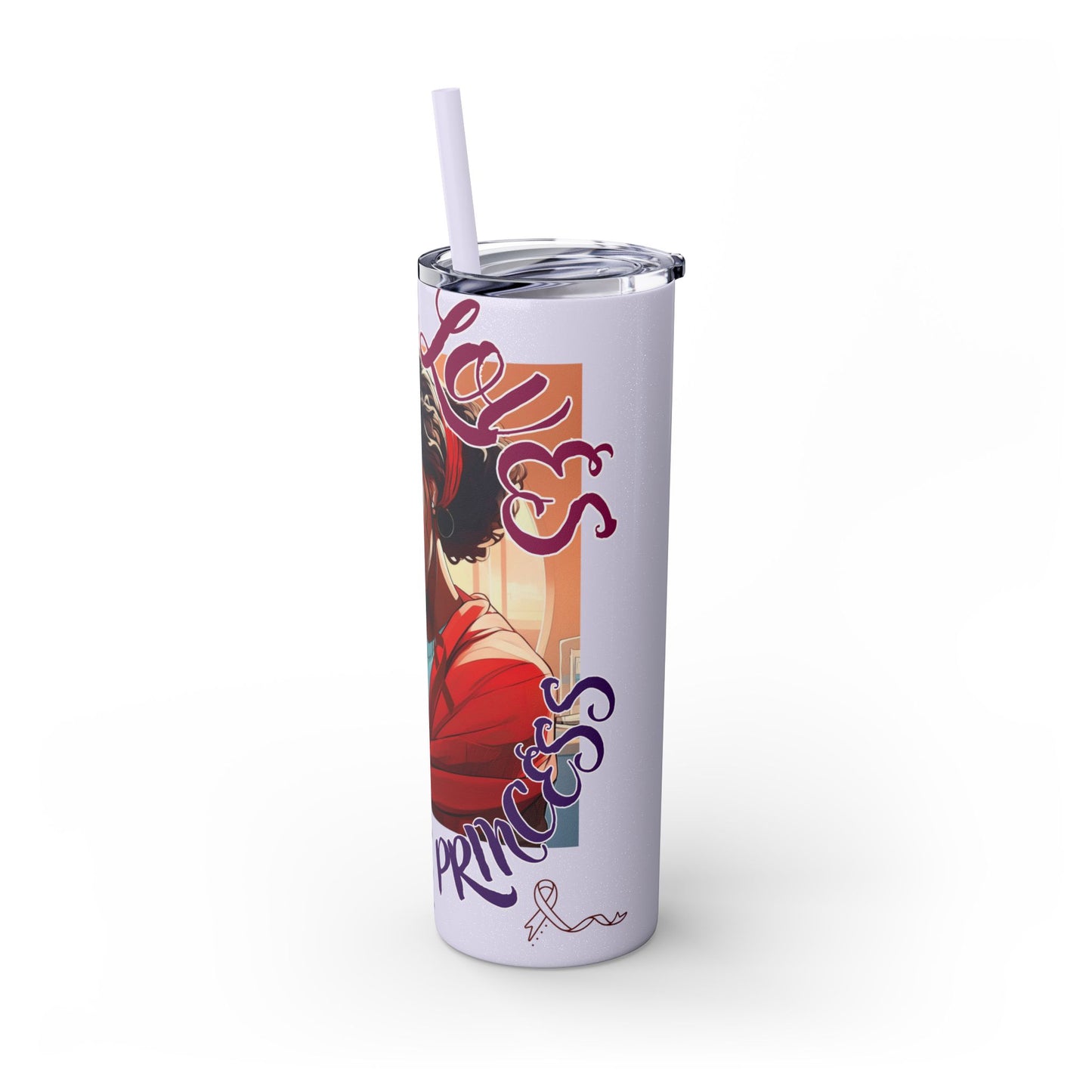 Mommy Loves: Skinny Tumbler with Straw, 20oz