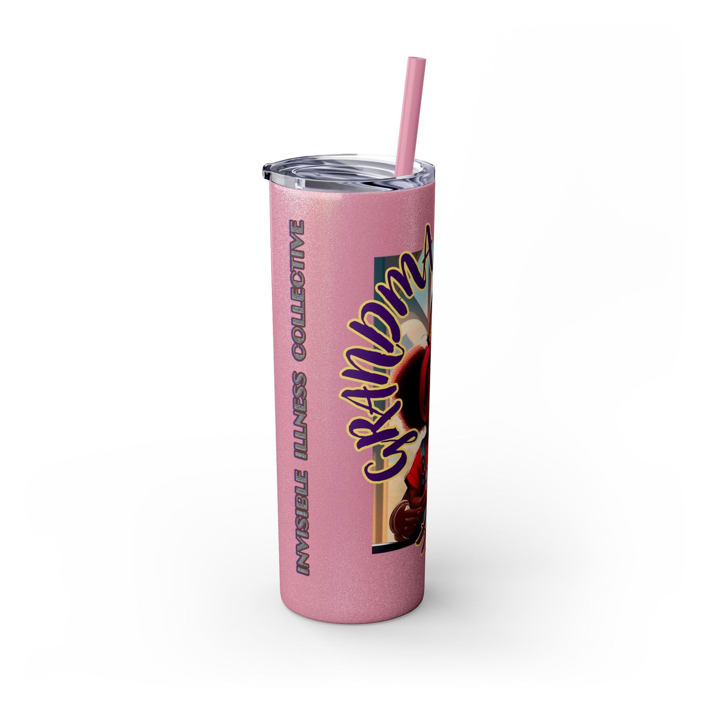 GRANDMA LOVES HER SICKLE PRINCESS - Skinny Tumbler with Straw, 20oz