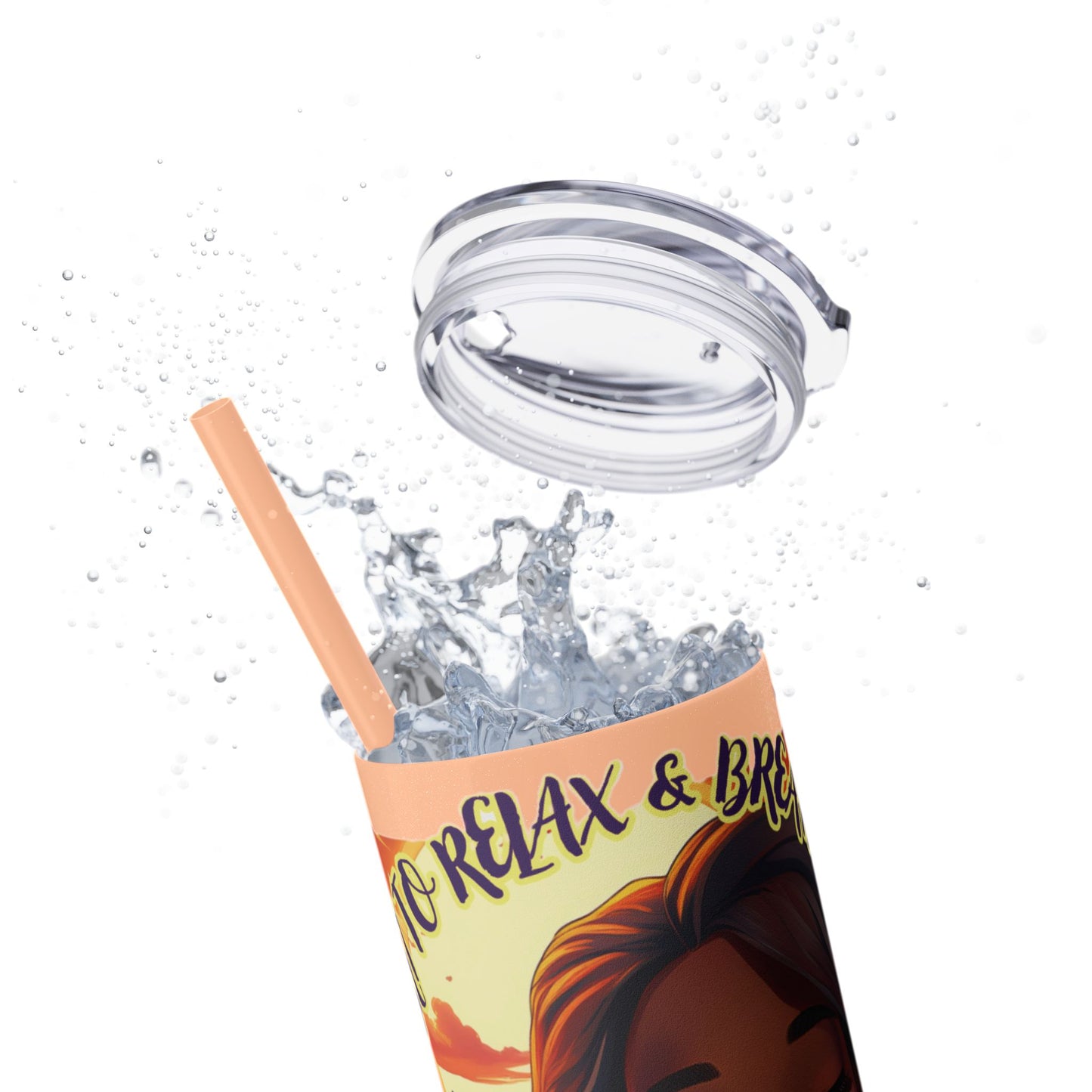 JUST BREATH: Skinny Tumbler with Straw, 20oz