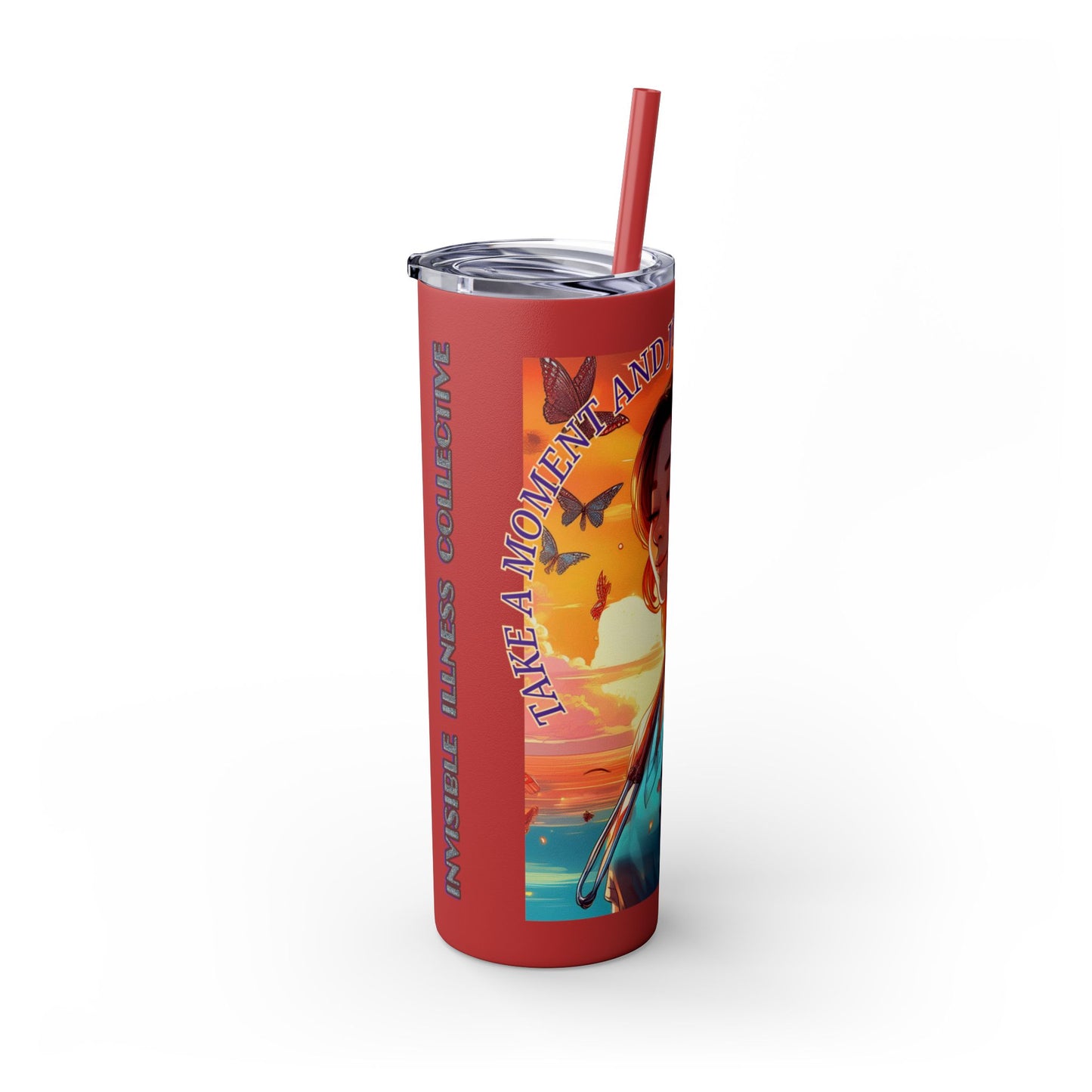 Just Breath: Nurses Rock! Collection Skinny Tumbler with Straw, 20oz