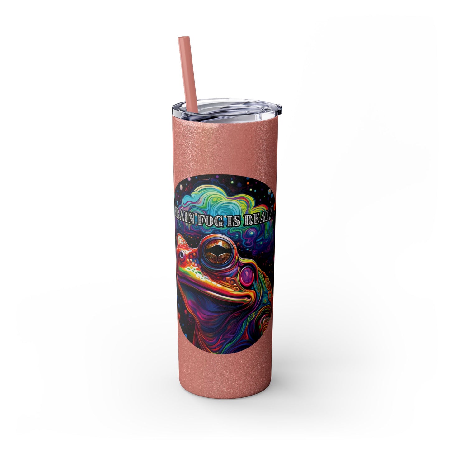 BRAIN FOG Skinny Tumbler with Straw, 20oz