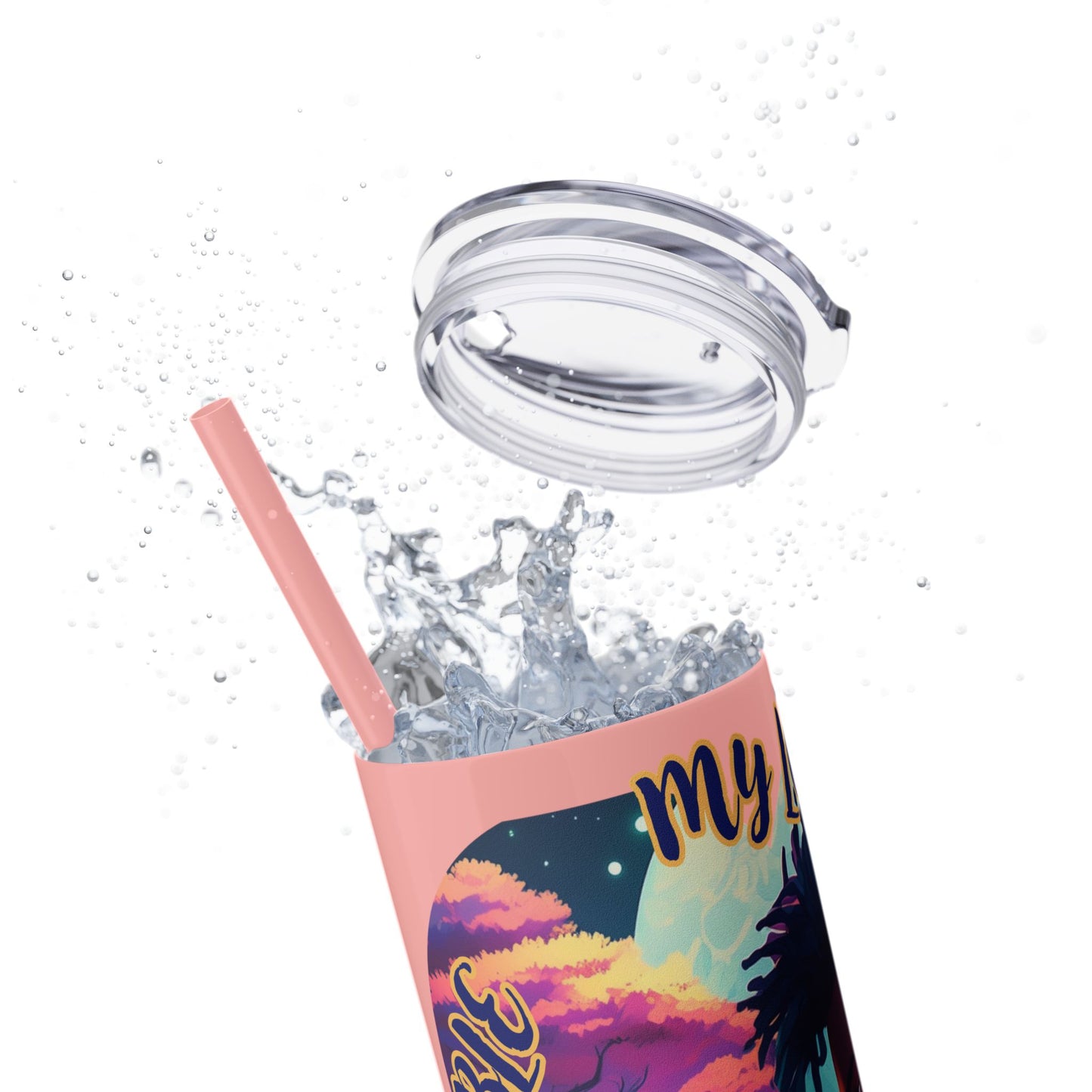 MY LOVE IS NOT INVISIBLE - Skinny Tumbler with Straw, 20oz