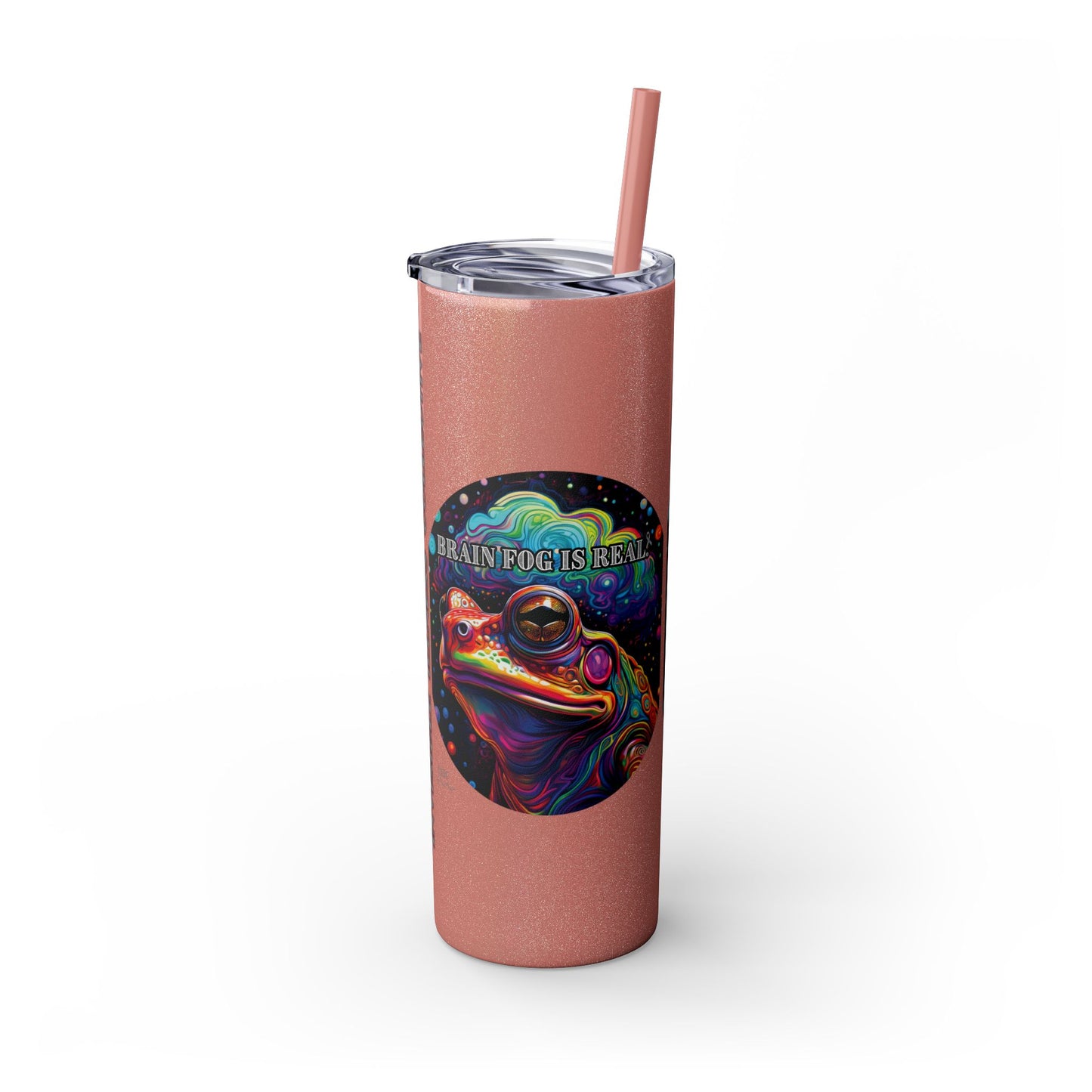 BRAIN FOG Skinny Tumbler with Straw, 20oz