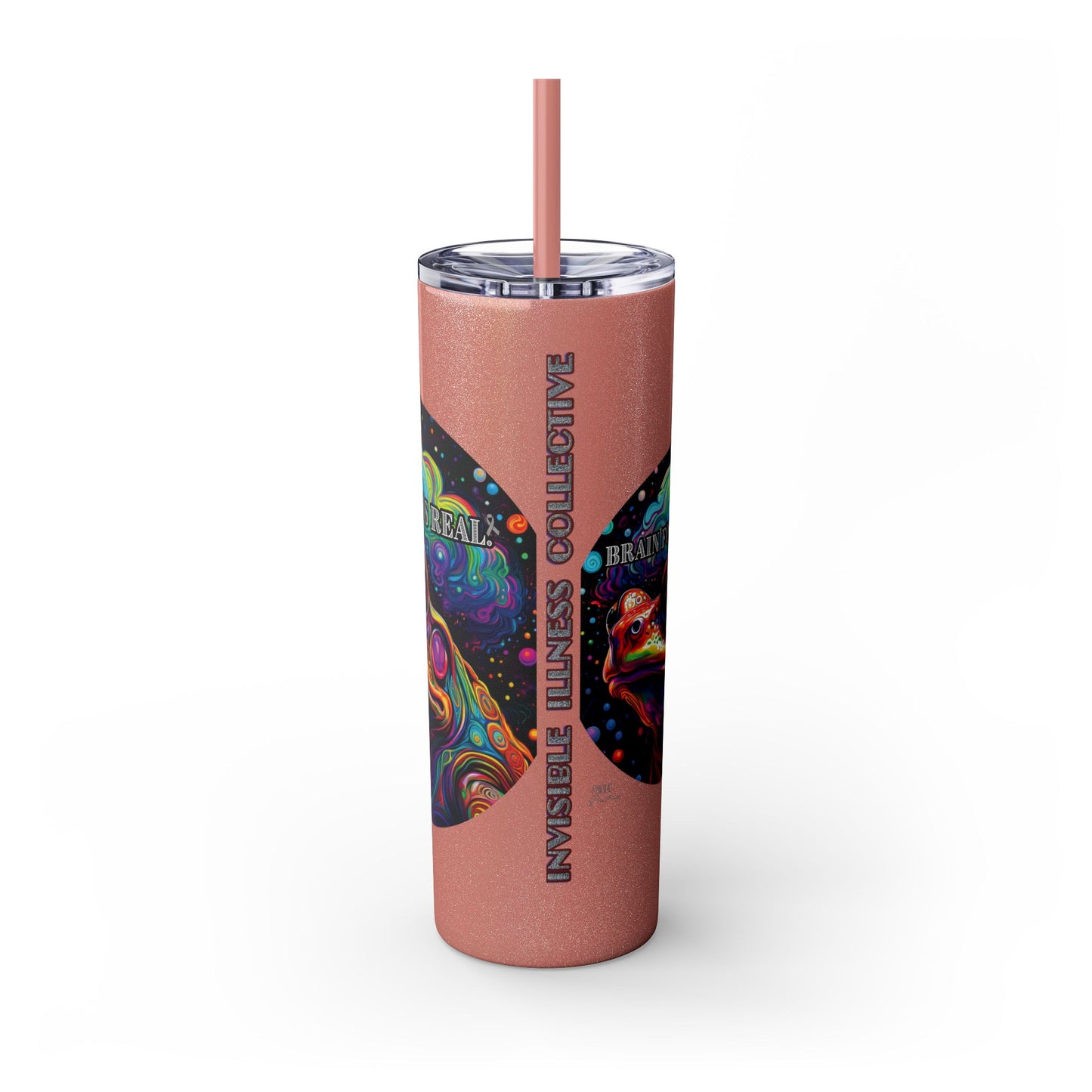 BRAIN FOG Skinny Tumbler with Straw, 20oz