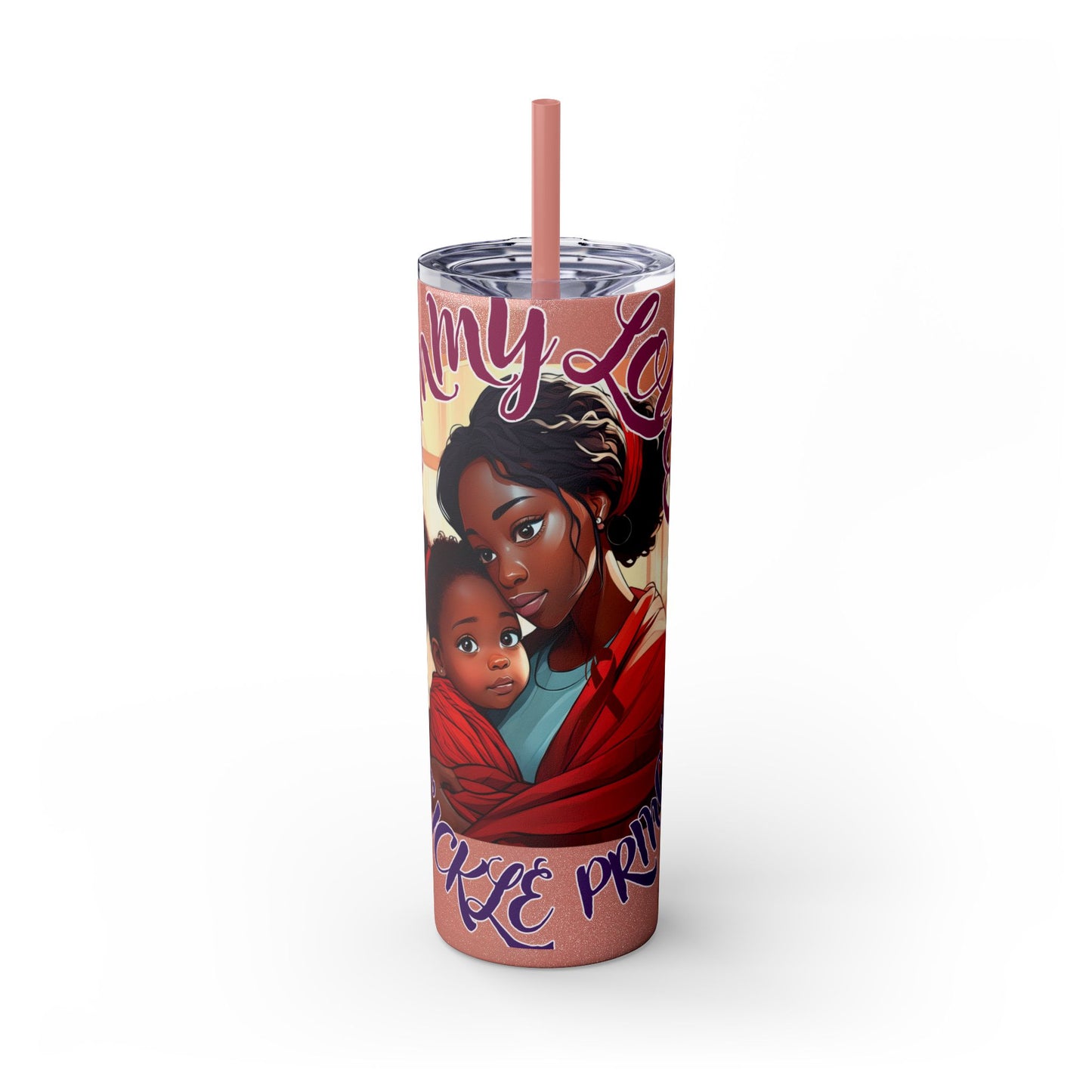 Mommy Loves: Skinny Tumbler with Straw, 20oz