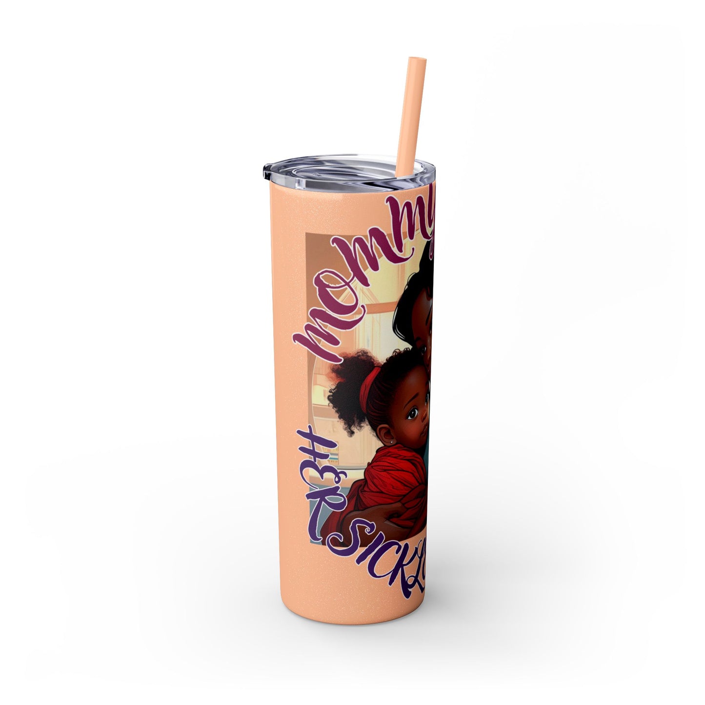 Mommy Loves: Skinny Tumbler with Straw, 20oz