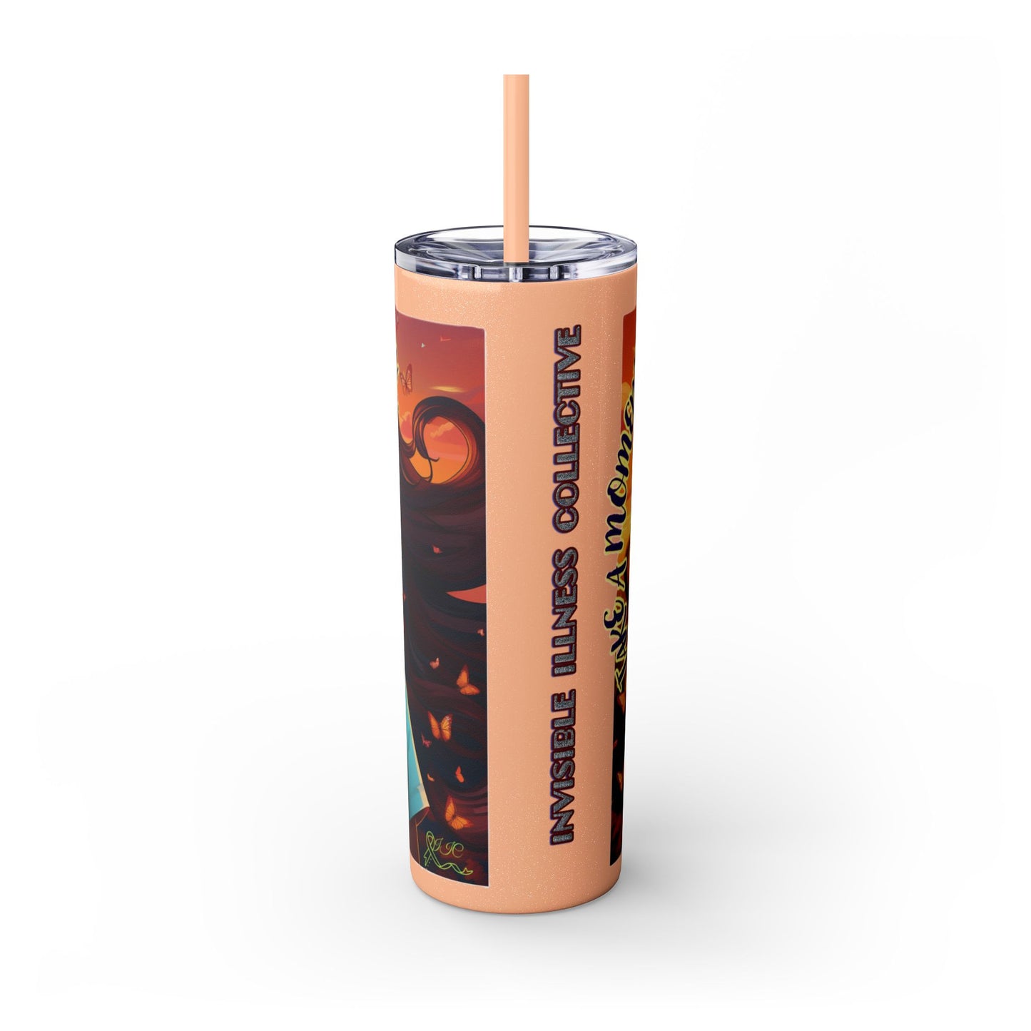 JUST BREATH: Skinny Tumbler with Straw, 20oz