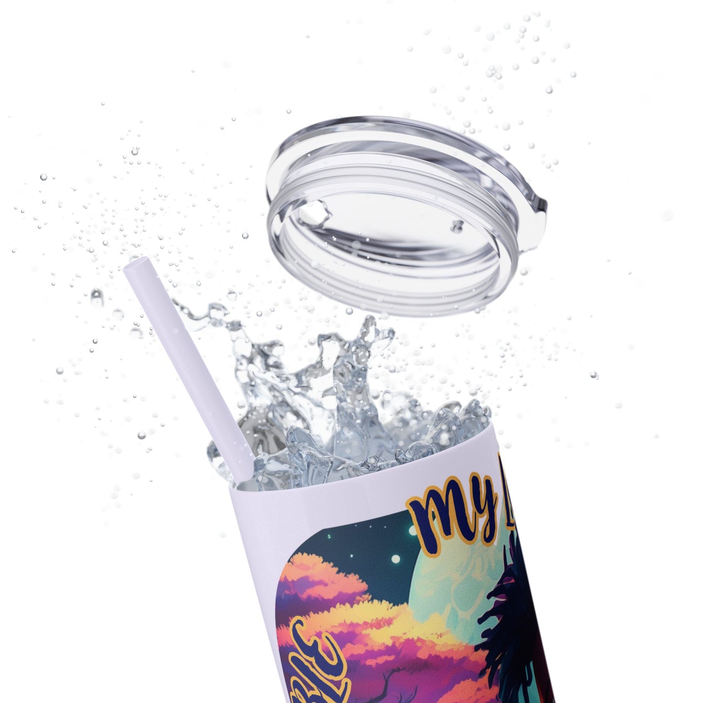 MY LOVE IS NOT INVISIBLE - Skinny Tumbler with Straw, 20oz