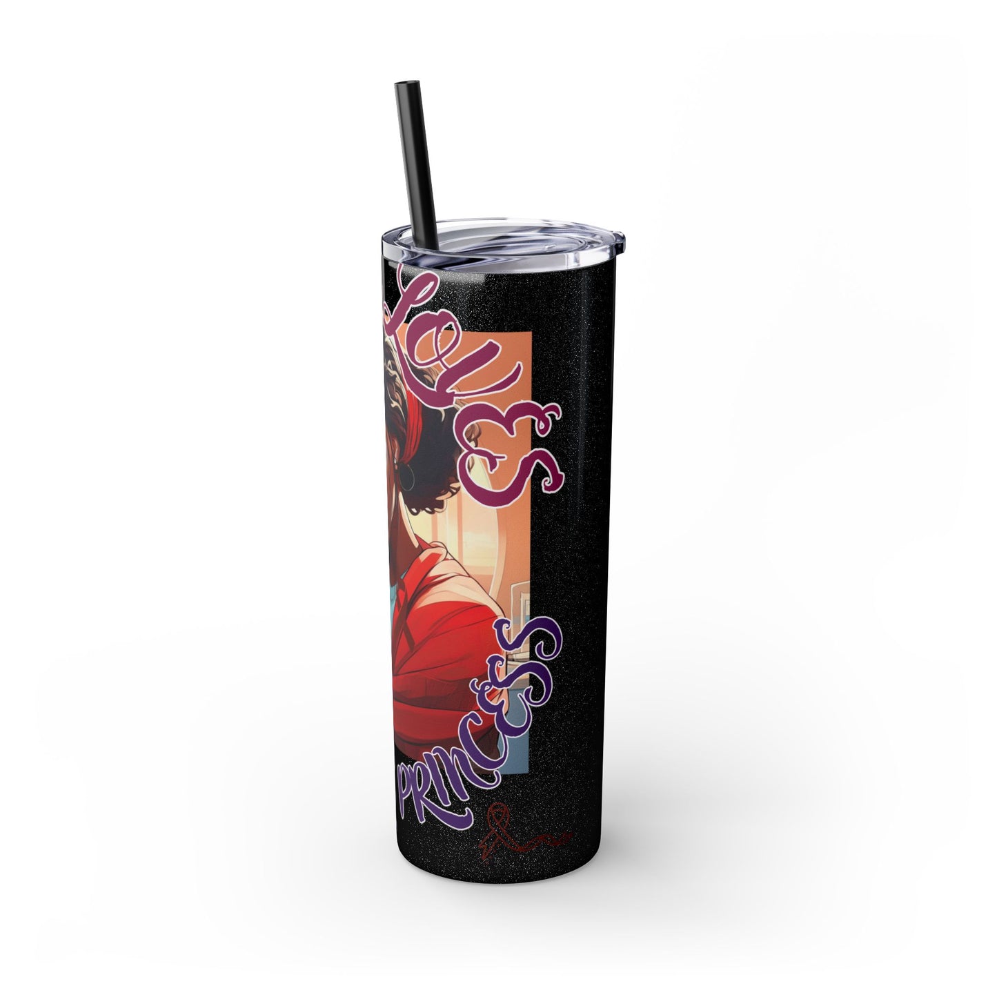 Mommy Loves: Skinny Tumbler with Straw, 20oz