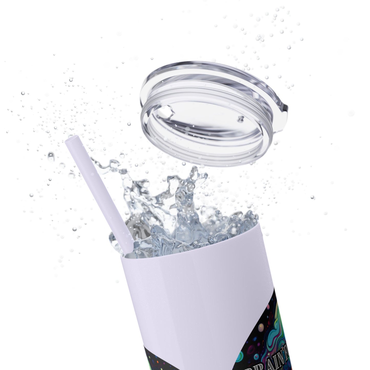 BRAIN FOG Skinny Tumbler with Straw, 20oz