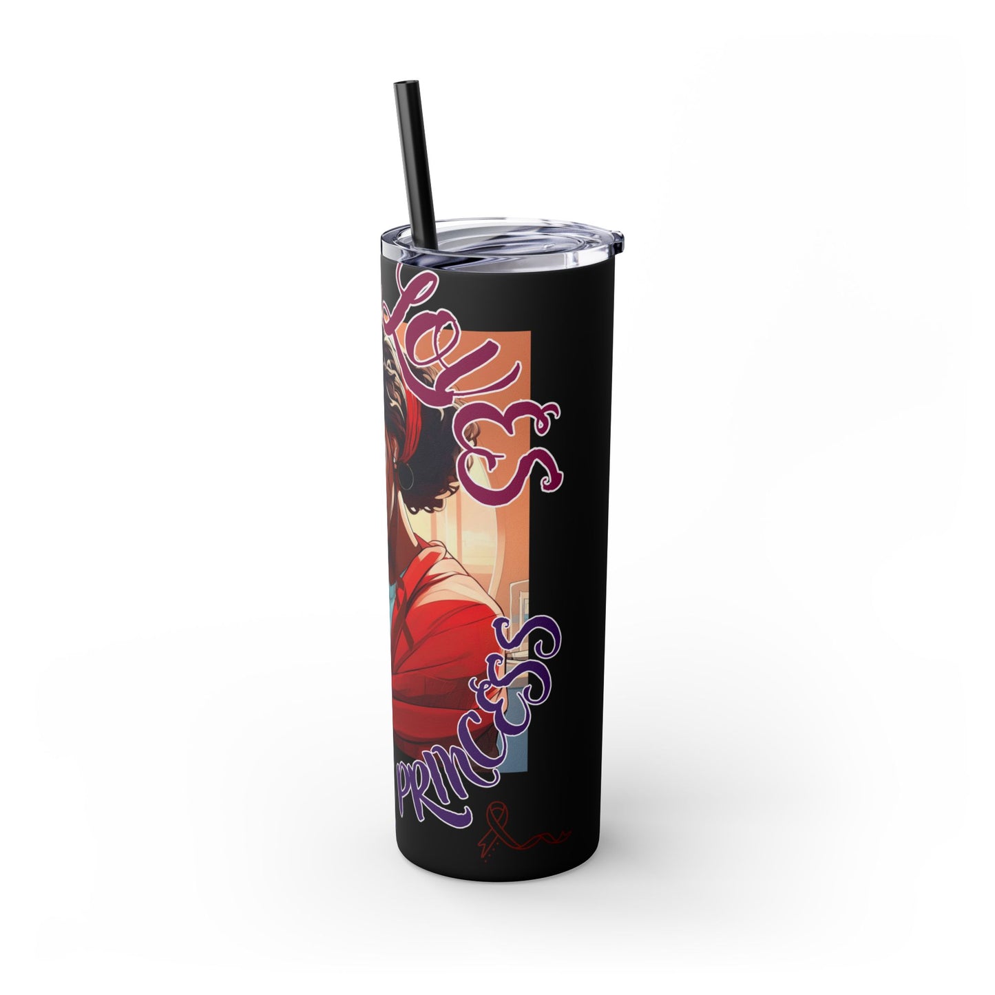 Mommy Loves: Skinny Tumbler with Straw, 20oz