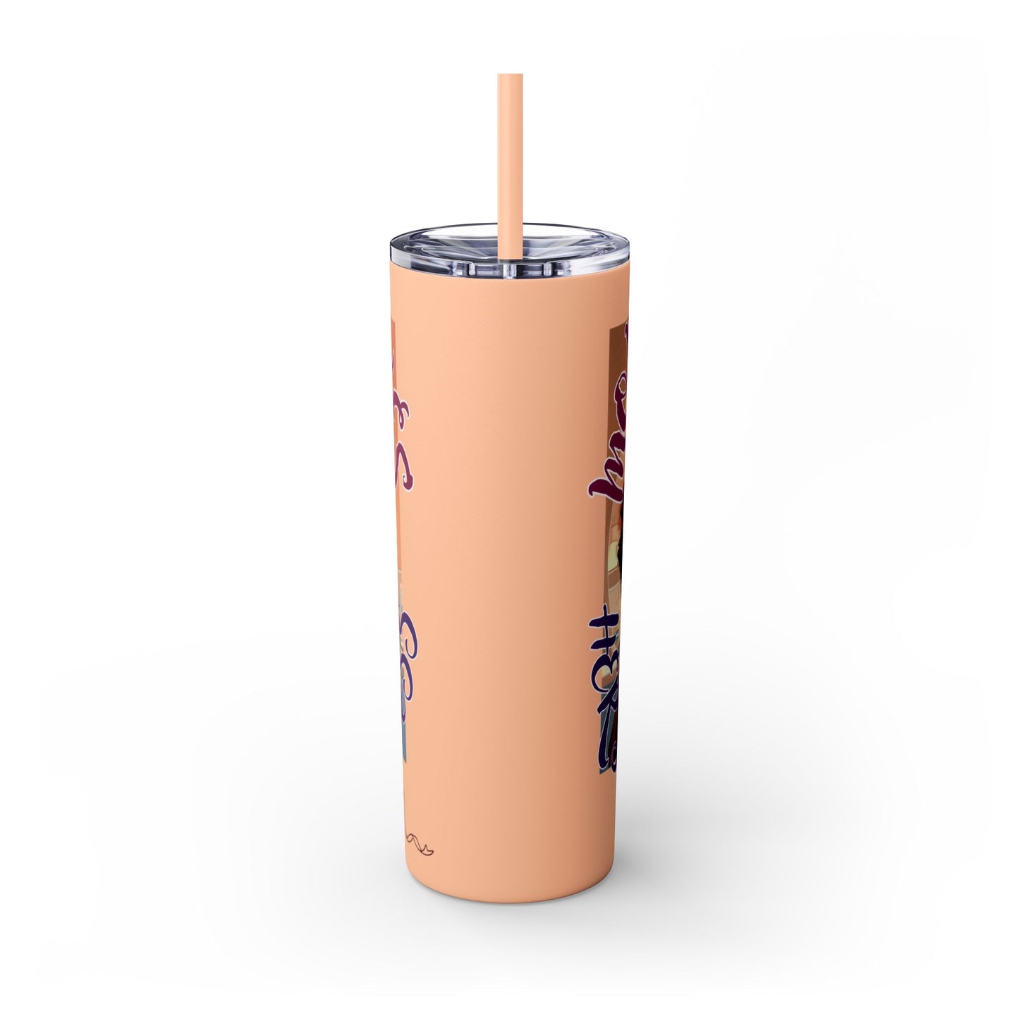 Mommy Loves: Skinny Tumbler with Straw, 20oz