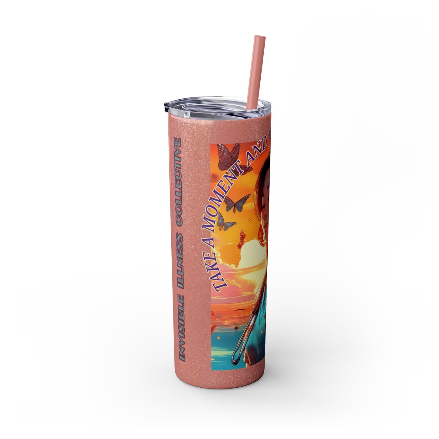 Just Breath: Nurses Rock! Collection Skinny Tumbler with Straw, 20oz