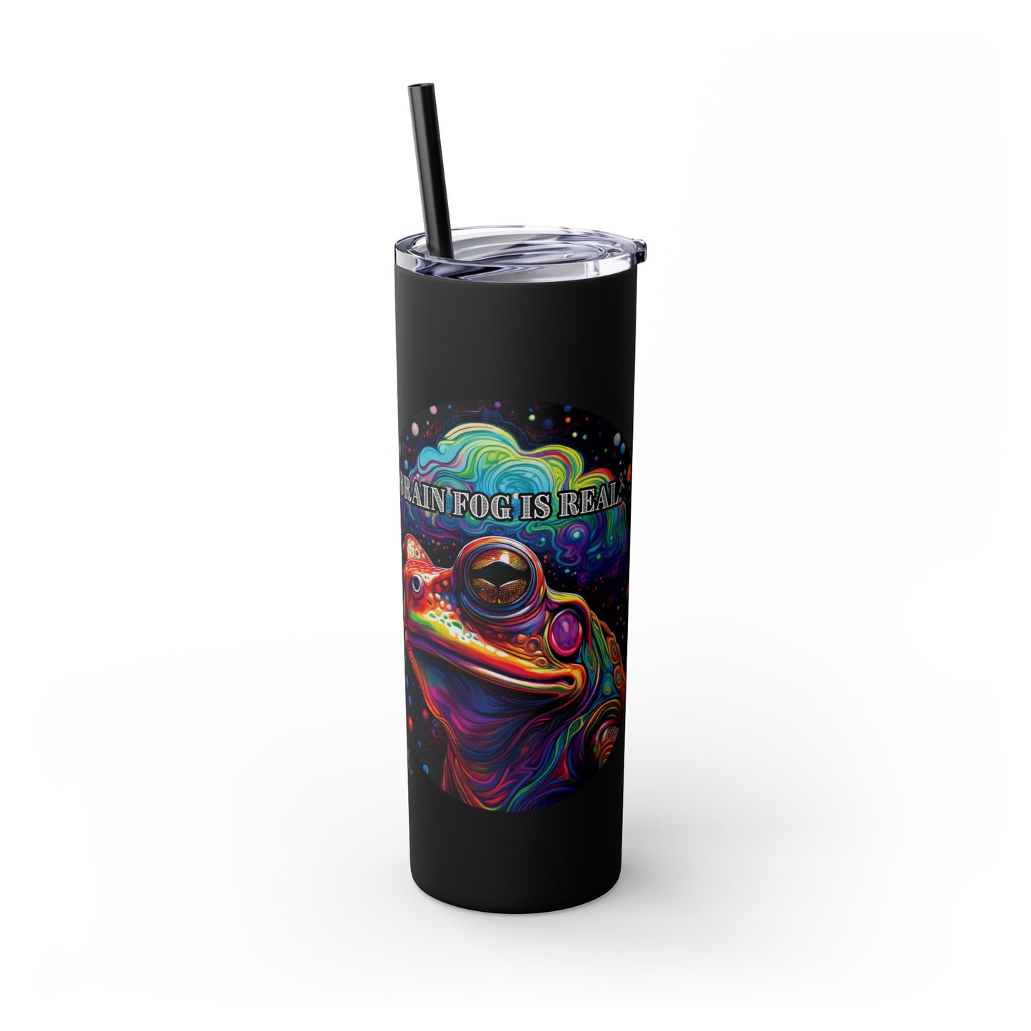 BRAIN FOG Skinny Tumbler with Straw, 20oz