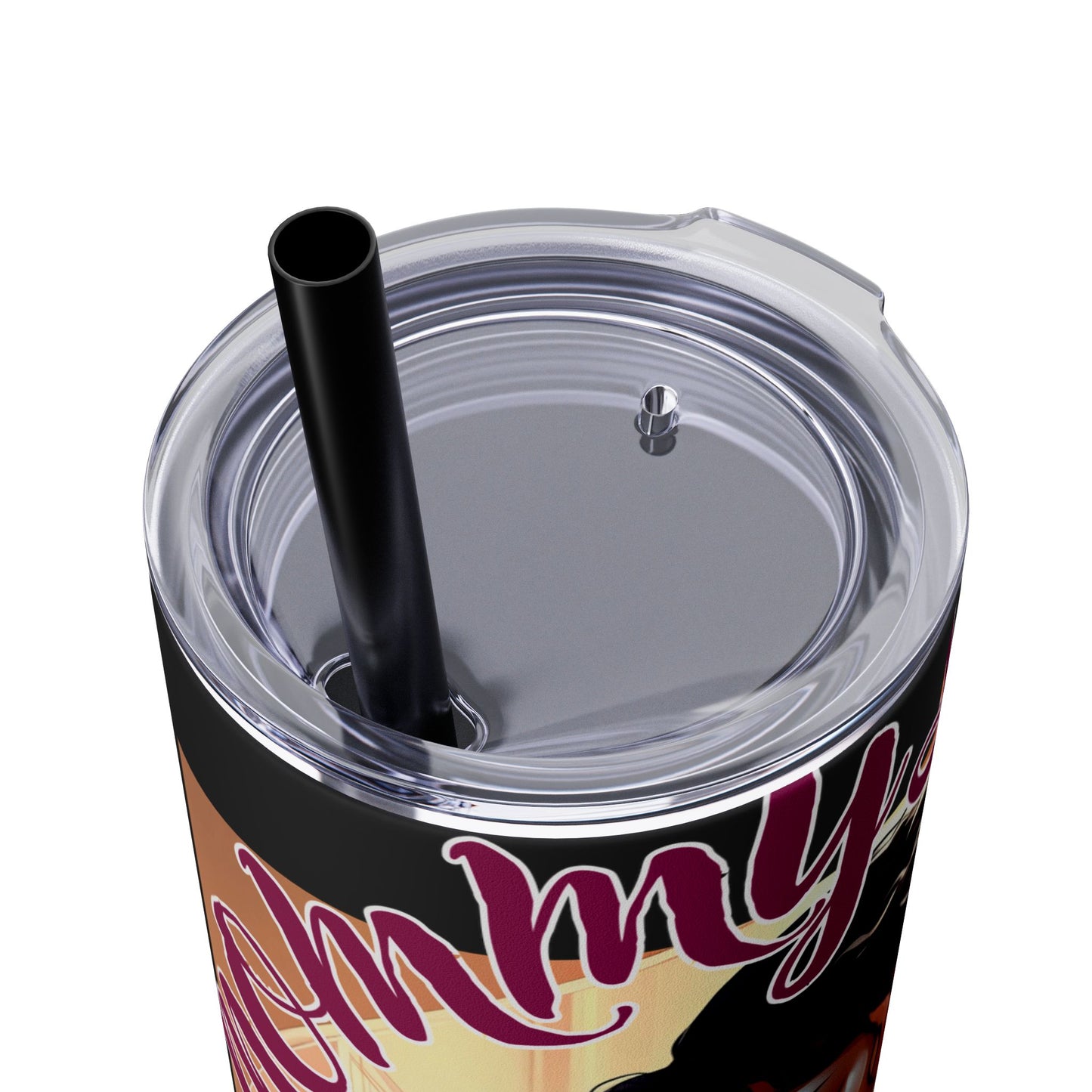 Mommy Loves: Skinny Tumbler with Straw, 20oz