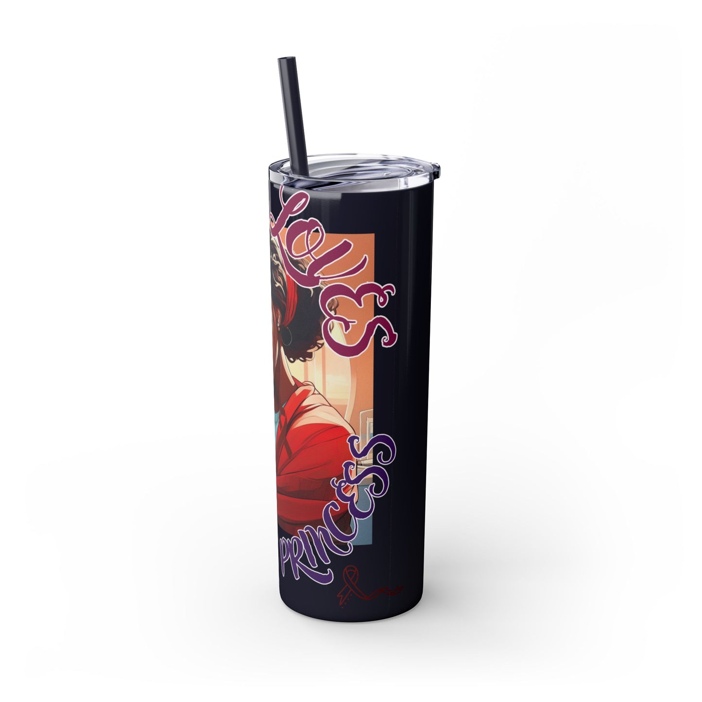 Mommy Loves: Skinny Tumbler with Straw, 20oz