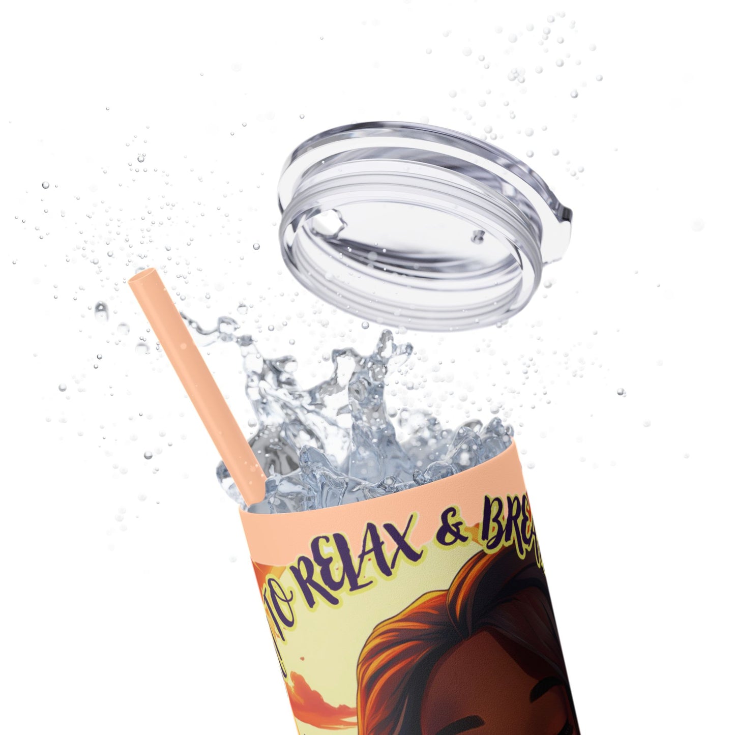 JUST BREATH: Skinny Tumbler with Straw, 20oz